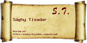 Sághy Tivadar névjegykártya